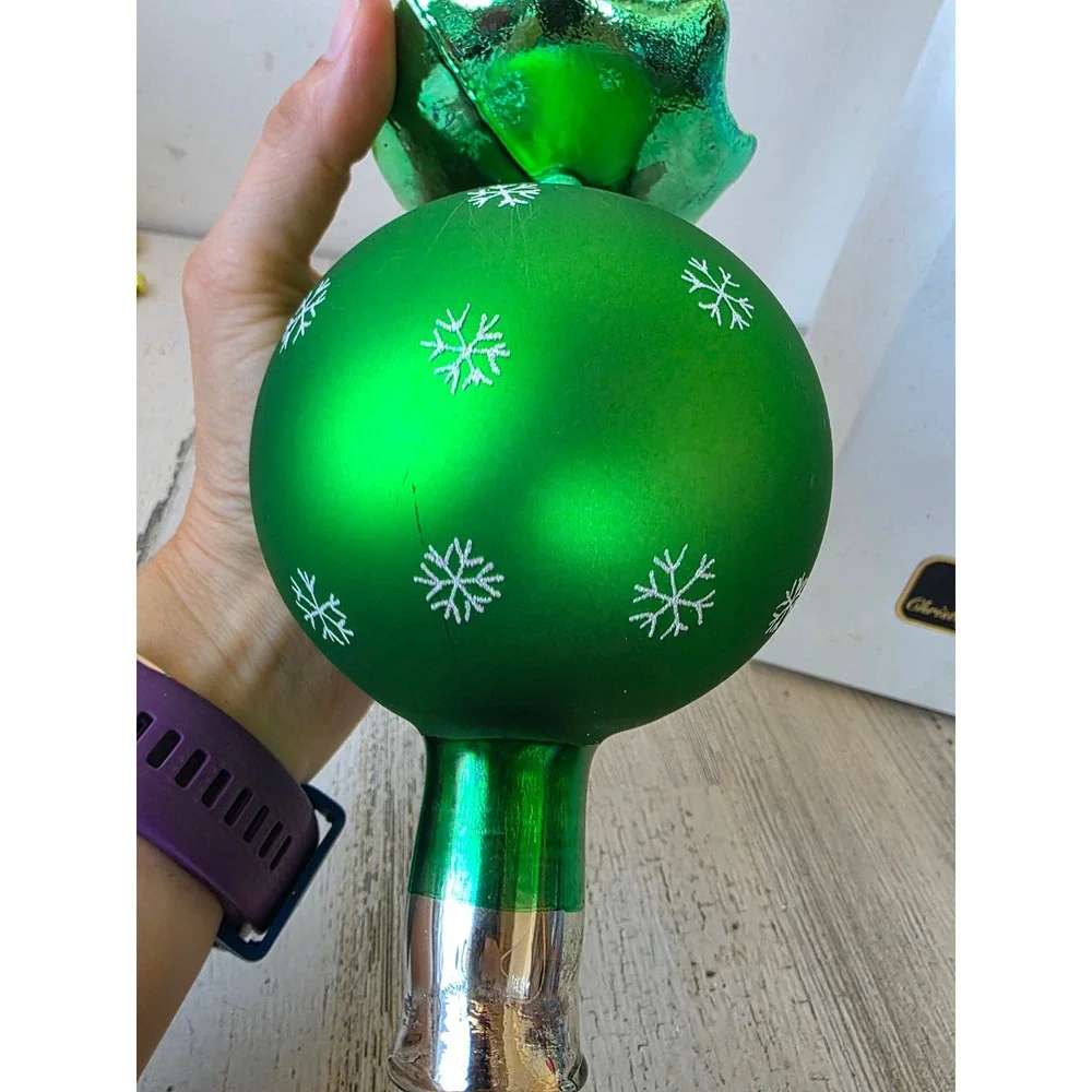 Vintage radko winter tree finial tree topper green and dent 2003 103720 rare